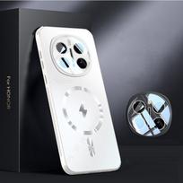 Magsafe magnetinis smūgiams atsparus dėklas Honor Magic 7 6 Pro, aušinantis Magsafing dangtelis, objektyvo apsauga Honor X60 200 Pro For Magic 7 Pro balta