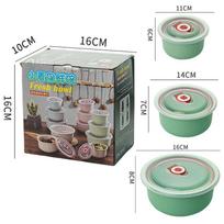 Wheat Straw Set Bowl Household Refrigerator Storage Bowl High Value Plastic Sealed Fresh-keeping for Microwave Storage Container žalia