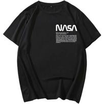 Generic Essentials Store Graikiški NASA Vintažiniai Marškinėliai Trumpomis Rankovėmis (S, Juoda) Hipių stiliaus Madingas, Mažas S juoda
