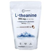 Micro Ingredients, L-teaninas + Magnio glicinatas, 400 minkštų kapsulių