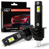 2Pcs H1 LED Headlight Bulbs Canbus 25000LM 50W 1:1 Mini Wireless Light With Fan H1 Turbo Lamps Car Headlamp Plug&Play 6500K White 12V H1