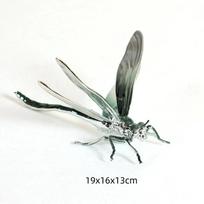 Metal Handicrafts Simulated Insect Sculpture Silver Dragonfly Rhinoceros Beetle Metal Figurine Home Decoration Accessories