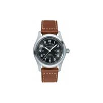 Hamilton Khaki Field Series Automatic Mechanical Movement 100m Water Resistant Watch 42mm Black Dial Stainless Steel Case Leather Strap H70555533 Black Dial
