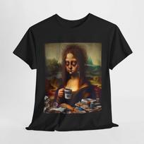 Sad Face Unisex Tee, Monday Sux, Mona Lisa Design, Graphic Shirt, Depressed S brown