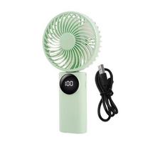 Portable Handheld Mini Fan 1200mAh Rechargeable 5 Speeds Personal Travel Fans with Digital Display 90 Degree Foldable Desk Fan for Outdoor Office žalia