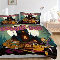 Scooby-Doo Mystery Night Bedding Set Comforter Cover Gift for Bedroom,Includes 1 Cover and 2 Pillowcases, No InsertB504 135x200cm