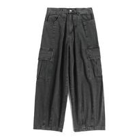 Spring Autumn Men's Baggy Jeans Trousers Male Denim Pants Wide Leg Pants Men's Jeans Oversize Cargo Streetwear Hip Hop Jeans M juoda