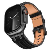 Leather Soft Band for Apple Watch Ultra 3/2 49mm 46mm 45mm 44mm Luxury Men Strap For Iwatch Series 11 10 9 8 7 6 5 4 Se3 Correa 44/45/46/49mm juoda