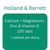 Calcium + Magnesium, Zinc & Vitamin D - 120 tabs - Holland & Barrett