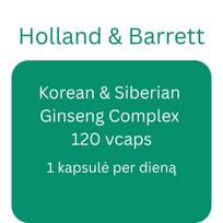 Korean & Siberian Ginseng Complex - 120 vcaps - Holland & Barrett