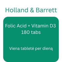 Folic Acid + Vitamin D3 - 180 tabs - Holland & Barrett