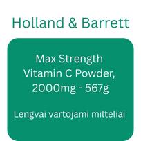 Max Strength Vitamin C Powder, 2000mg - 567g - Holland & Barrett