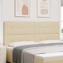 LED Headboard with LED Light Strips Cream 200 cm Fabric
