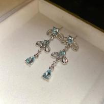Heart Water Drop Crystal Tassel Earrings Exquisite Trendy Jewelry