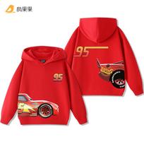 Cars Lightning McQueen Fun Printed Kids Boys Girls Hooded Sweatshirt Fall and Winter Casual Fashion Warm Student Hoodie 110