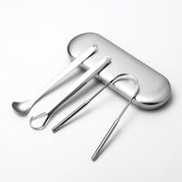 Oral Tongue Coating Cleaner Tongue Scraper 3Pcs Tongue Scrubber for Adults Kids Medical Grade Metal sidabras