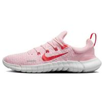 Nike Free Run 5.0 Next Nature Švelniai rožinės, šviesiai raudonos spalvos moteriški sportbačiai Vidutinio minkštumo rožinės, rožinės-putos, viršukalnės baltos spalvos CZ1891-602 36 white