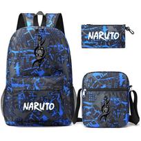 3 vnt./rinkinys Anime Naruto kuprinė su pečių krepšiu pieštuko dėklas berniukui, mergaitei, kuprinė, vyriška, moteriška, laisvalaikio kelionių krepšys