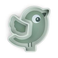Silikoninė limpanti užkandžių lėkštė BIRDEE GREEN