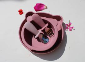 Silikoninis valgytojo rinkinys vaikams ROSE
