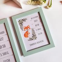 Kūdikio metrikai Lapė Mini – personalizuota dovana