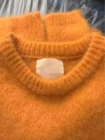 Orange raccoon hair soft waxy sweater women's autumn and winter high-end sense loose and gentle cashmere lazy wind knitted sweater One Size oranžinė