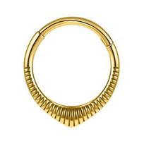 Sophisticated Hinged Septum Clickers Nose Rings Flower Helix Hoops Nose Studs in Gold Finish for Piercing Enthusiasts 8mm
