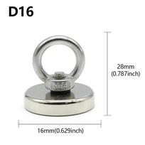 D16–D42 mm itin stiprus neodimio žvejybos magnetas N52, didelio našumo retųjų žemių magnetas su įdubusiu skylės ąsočio gelbėjimo magnetu