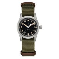 Hamilton Khaki Field Series Quartz Watch 38mm Black Dial Stainless Steel Case Canvas NATO Strap Unisex watches H69401930 Regular Watch Box