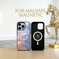 Tomorrowland dėklas telefonui iPhone17,16,15,14,13,12,11 Plus,Pro Magnetinis su Magsafe Belaidžiu įkrovimu iPhone12 black