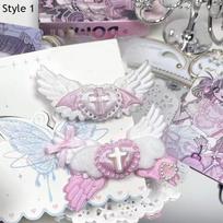 Gothic Heart Angel Wing Hair Clips Y2K Harajuku Hairpins Women Jewelry Punk Fashion Charm Barrettes DIY Lolita Hair Accessories