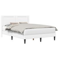 Bed Frame with LED Light Strips White 120 x 200 cm Faux Leather