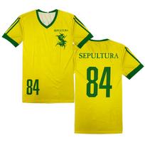 Sepultura trumpomis rankovėmis futbolo marškinėliai, dydis 84, metalinės juostelės, unisex T-shirt, laisvalaikio miesto apranga, madingi T-shirt. L balta