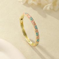 Cloisonne Enamel Enamel Dropped Glaze Bangle Vintage Oil Drop Bracelet  For Women mėlyna/oranžinė