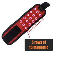Magnetic Wristband with Strong Magnets Holds Screws Nails Drill Bit Organizer Storage Belt Tool Storage Wrist A red