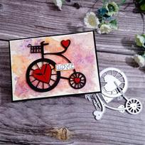 Meilė dviračiui Metalo pjovimo štampai Trafaretai Iškirpti skirti „pasidaryk pats“ scrapbookingo albumui Popierinei kortelei Reljefiniai amatai dies