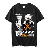 Anime My Hero Academia Bakugo Katsuki T-shirt Unisex Unisex Fashion Print  High Quality T Shirts Oversize Casual Gothic Tees Streetwear 4XL