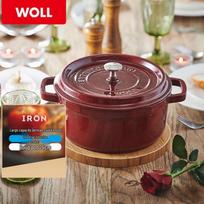 WOLL 24cm Cherry Red Cast Iron Enamel Soup Pot