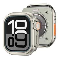 Apple Watch Series 11 10 9 8 7 6 5 SE3 Metalinis Apsauginis Rėmelis dėklas iWatch 46mm 45mm 44mm pakeistas į Ultra 1/2/3 49mm 46mm smėlis