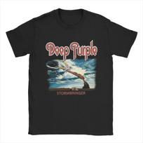 Deep Purple Marškinėliai Vyriški 100% Medvilnės Juokingi Marškinėliai Apvaliu Kaklu Marškinėliai Trumpomis Rankovėmis Viršūnės Dideli Dydžiai S juoda