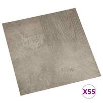 Floor Tiles 5.11 m² 55 pcs PVC Dark Brown and Gray