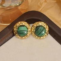 Oblate Shape Opal Earrings Vintage Style Round Earrings Fashion Flower Earrings  Gift Giving Style A
