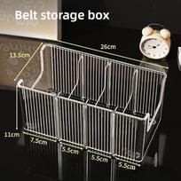 Belt Organizer Box 5 Grids Belt Storage Rack for Closet and Drawer Save Spa Tie and Belt Plastic Display Case for Men Women