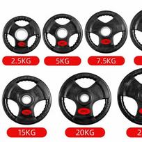 TLXT Three-Hole Rubber Coated Cast Iron Barbell Plate 10kg Large Hole sidabras