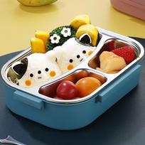 3 Compartment Insulated Lunch Box 304 Stainless Steel Lunch Box Leakproof Lunch Box  For Picnics mėlyna