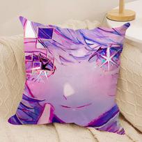 Anime Oshi No K-Ko Hoshino Cushion Cover Silky Short Plush Invisible Zipper Dustproof Sofa Pillow Case For Home Decor Peach skin 18*18(CM)-1Pcs