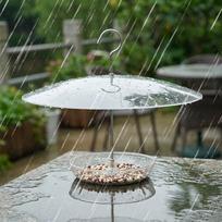 Bird Feeder with Rain Cover Hanging Dome Baffle Squirrel Protection Guard for Yard Porch