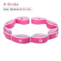 Multi-functional Yoga Pilates Resistance Bands Loop Fitness Exercise Pull Strap Belt Elastic Latin Dance Stretching Bands 8 Grids Pink White