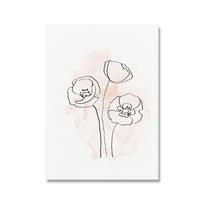 Abstract Sexy Woman Body Line Canvas Poster Poppy Botanical Floral Watercolor Modern Wall Pictures For Living Room Home Decor 21x30cm No Framed