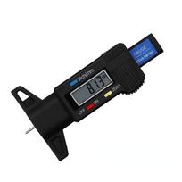 0-25.4mm Skaitmeninis padangų protektoriaus gylio matuoklis su LCD ekranu ir tinkamas naudoti 0-40°C temperatūroje automobiliams, furgonams, motociklams, sunkvežimiams 11.2*6.1*1.5cm juoda